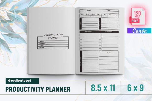 Download (KDP) Productivity Planner Canva - Productivity planner Collection