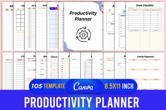Download Editable Productivity Planner Canva - Productivity planner Collection