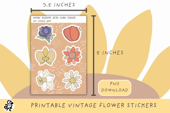 Download Printable Vintage Flower Stickers - Premium Resources