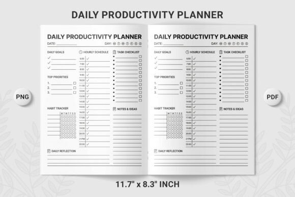 Download Daily Productivity Planner Template PNG - Productivity planner Collection