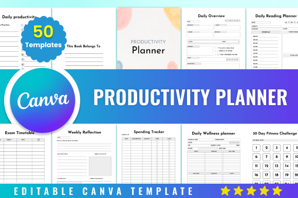 Download Editable Productivity Planner Kdp Canva - Productivity planner Collection