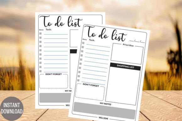 Download Classic to Do List Template Printable - Premium Bundle