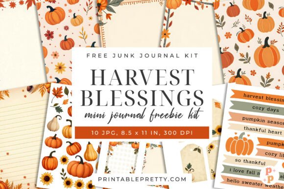 Download Harvest Blessings Fall Junk Journal Kit - Fall junk journal kit Collection